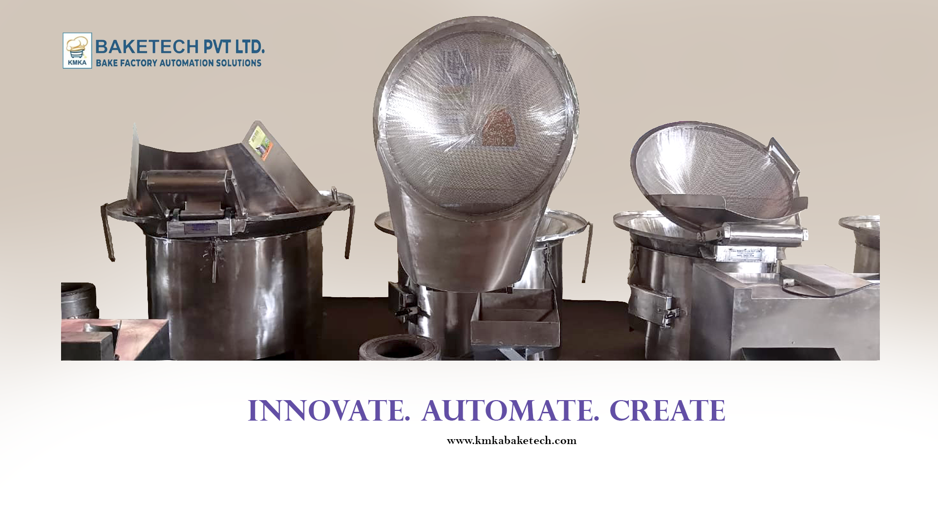 Stainless steel bakery factory automation equipment by KMKA Baketech.